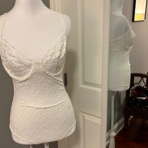 Vintage DKNY White Lace Sheer Bodysuit
